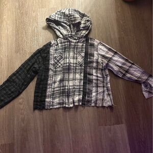 Plaid Hooded Shirt Jacket for Men